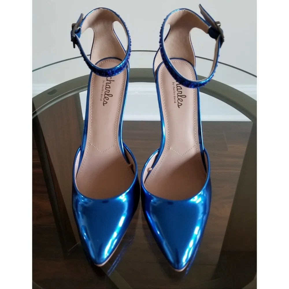 🆕️⬇️Charles by Charles David POISON Stiletto Ankle Strap Pump - Picture 3 of 16